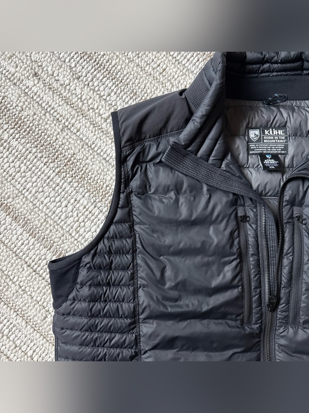 Kuhl Projekt Spyfire Vest Mens XXL Black Down Puffer Full Zip Goose Down - Picture 3 of 15